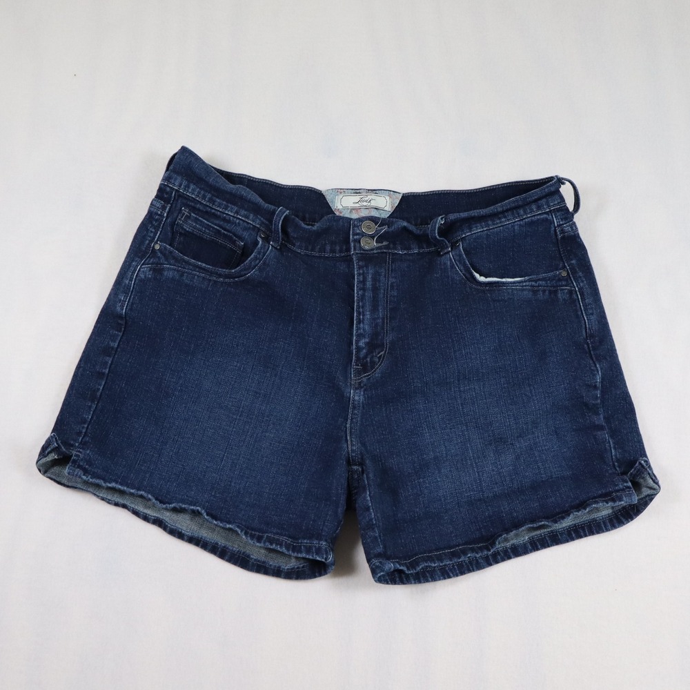 Levi's Denim Shorts Women's 14 Dark Wash Mid Rise Minimalist Casual Beach Summer
